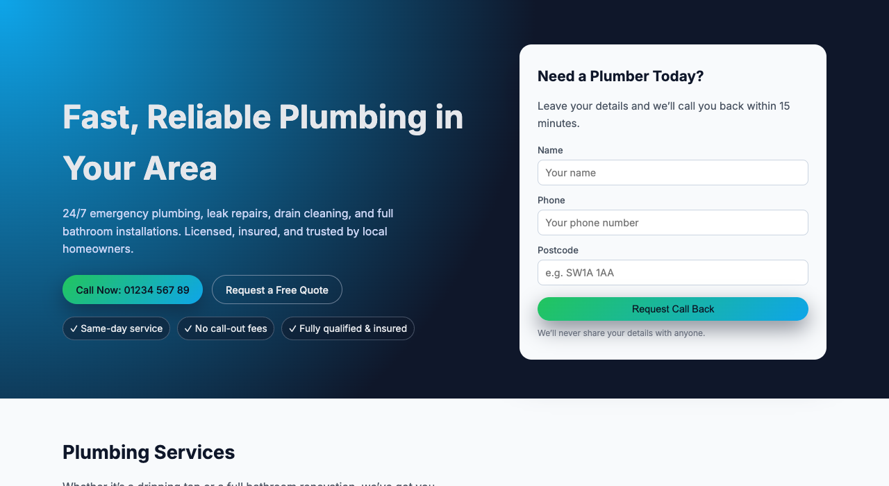 Plumber website